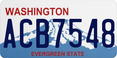 WA license plate ACB7548