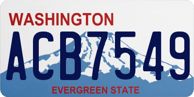 WA license plate ACB7549
