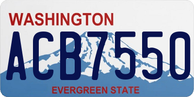 WA license plate ACB7550
