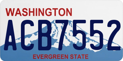 WA license plate ACB7552