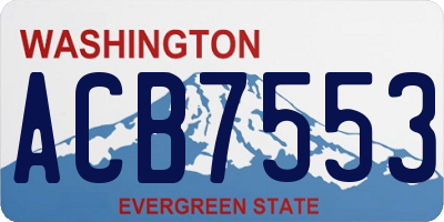 WA license plate ACB7553