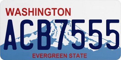 WA license plate ACB7555