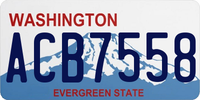 WA license plate ACB7558