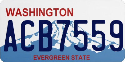 WA license plate ACB7559