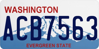 WA license plate ACB7563