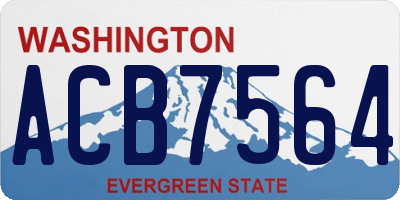 WA license plate ACB7564