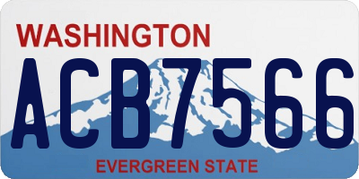 WA license plate ACB7566