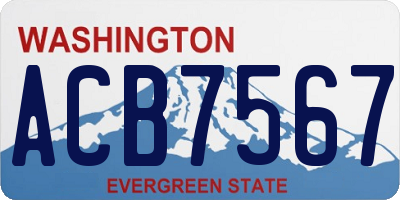 WA license plate ACB7567
