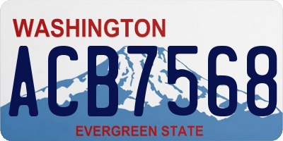 WA license plate ACB7568