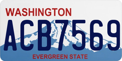 WA license plate ACB7569