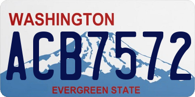 WA license plate ACB7572