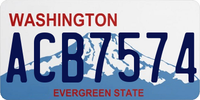 WA license plate ACB7574
