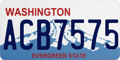 WA license plate ACB7575