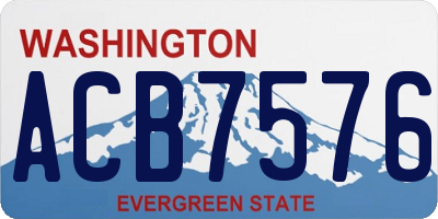 WA license plate ACB7576