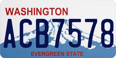 WA license plate ACB7578