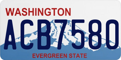 WA license plate ACB7580
