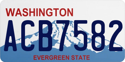 WA license plate ACB7582