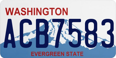 WA license plate ACB7583