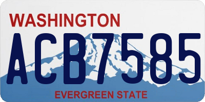 WA license plate ACB7585
