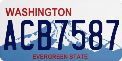 WA license plate ACB7587