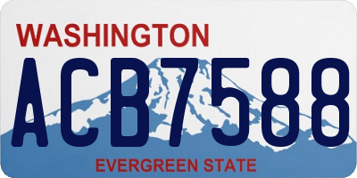 WA license plate ACB7588