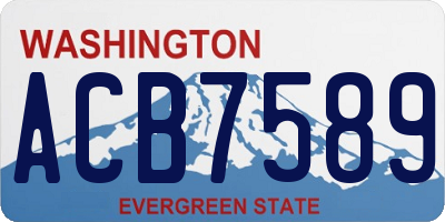 WA license plate ACB7589