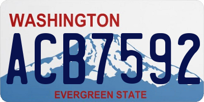 WA license plate ACB7592