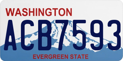 WA license plate ACB7593