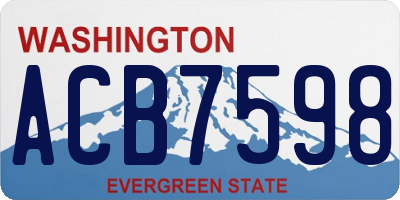 WA license plate ACB7598