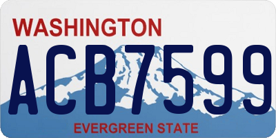 WA license plate ACB7599