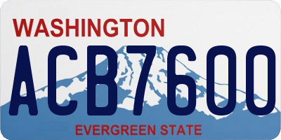 WA license plate ACB7600