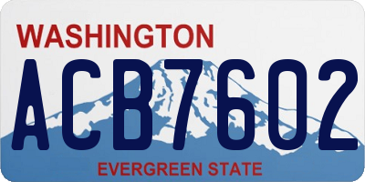 WA license plate ACB7602