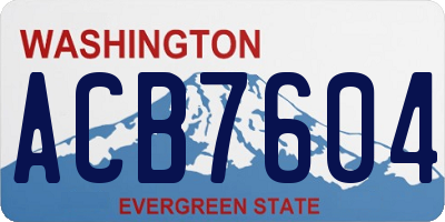 WA license plate ACB7604