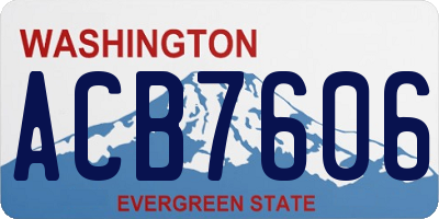 WA license plate ACB7606