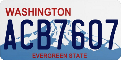 WA license plate ACB7607