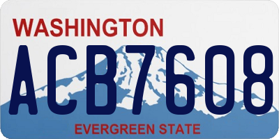 WA license plate ACB7608