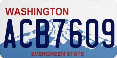 WA license plate ACB7609