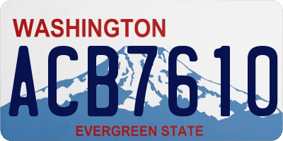 WA license plate ACB7610