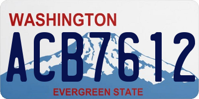 WA license plate ACB7612