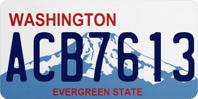 WA license plate ACB7613