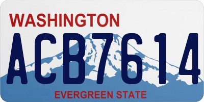 WA license plate ACB7614