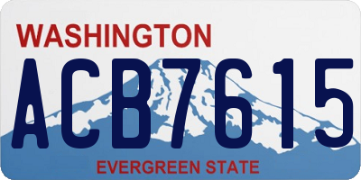 WA license plate ACB7615