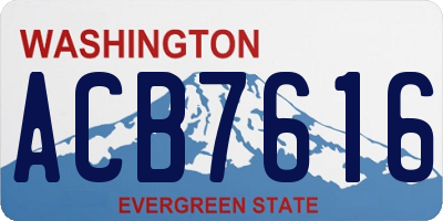WA license plate ACB7616