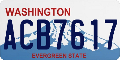 WA license plate ACB7617