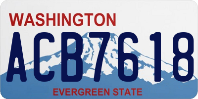 WA license plate ACB7618