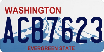 WA license plate ACB7623