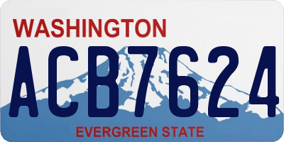 WA license plate ACB7624