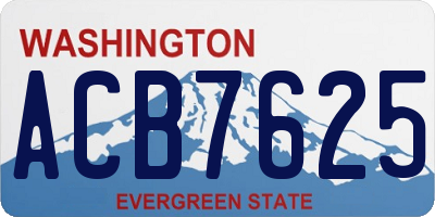 WA license plate ACB7625
