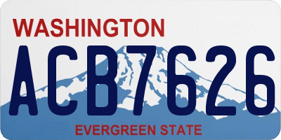 WA license plate ACB7626