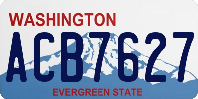 WA license plate ACB7627